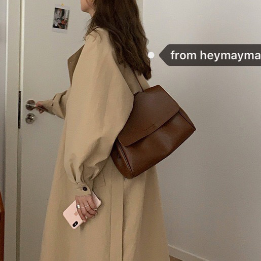 designer Rich Dark Brown Korean INS New 2025 Summer Flap Bag Elegant Commuter PU Bag Women's Shoulder Crossbody Bag