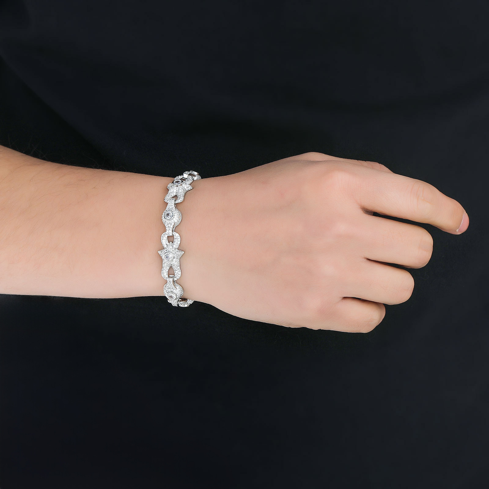 New Hip Hop Bracelet 10mm Eye Cuban Chain Micro Inlaid Moissanite Creative Niche Mens and Womens Hip Hop Accessories moissanite