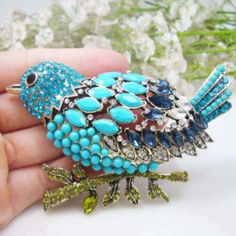 Creative New Women Girls Crystal Bird Brooch Badges Fashion Classic Rhinestone Party Pin Accessories For Ladies's Coat