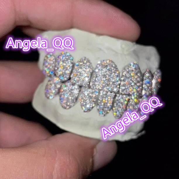 Custom Made Teeth Grillz Jewelry Vvs Moissanite Diamond Tooth Grillz 10k 14k 18k Gold Silver Iced Out Grillz for Teeth