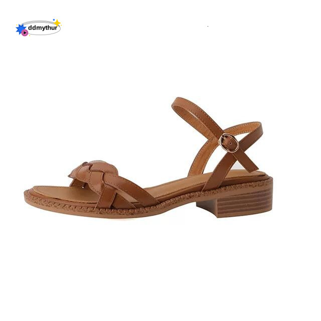 Handmade Artistic Style Sandals 2024 Summer New Comfortable Versatile Woven Hollow Casual Flat Shoes for Women ddmythur