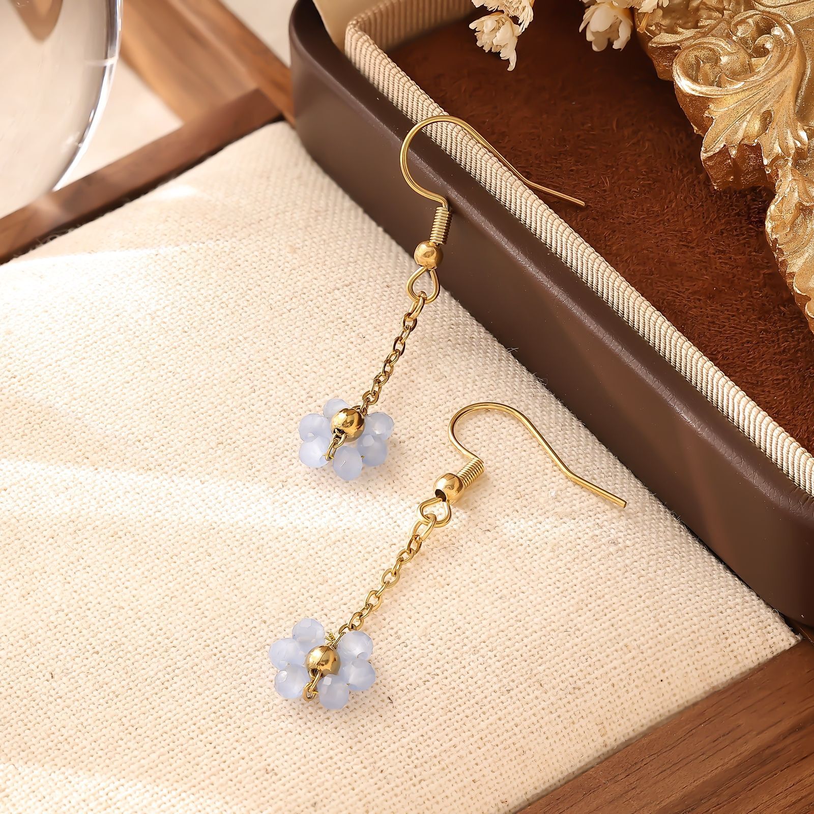 Seed Bead Flower Cat Paw Earring Set for Women Trendy Personality Heart Ear Clip Jewelry