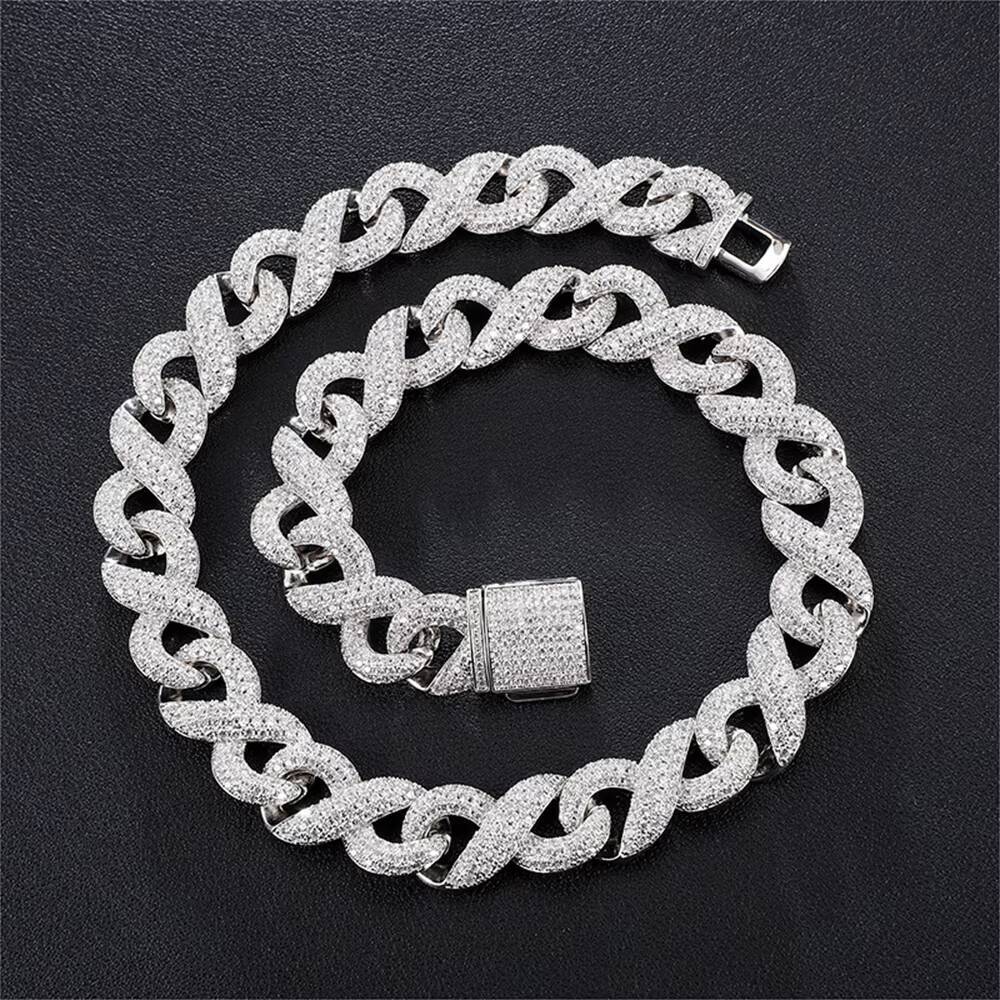 Rap jewelry electroplated chilled Miami necklace 2024 punk brass zircon Cuban chain
