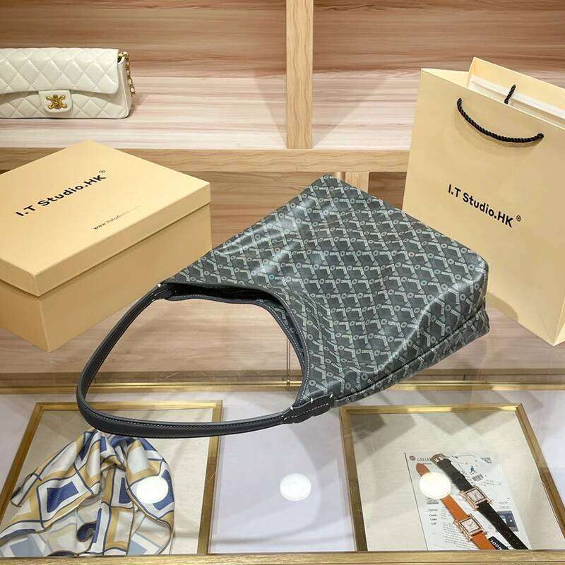Vintage Handheld Dog Tooth Hobo Tote Letter Printing Portable And Fashion Shoulder Bag With Large Capacity