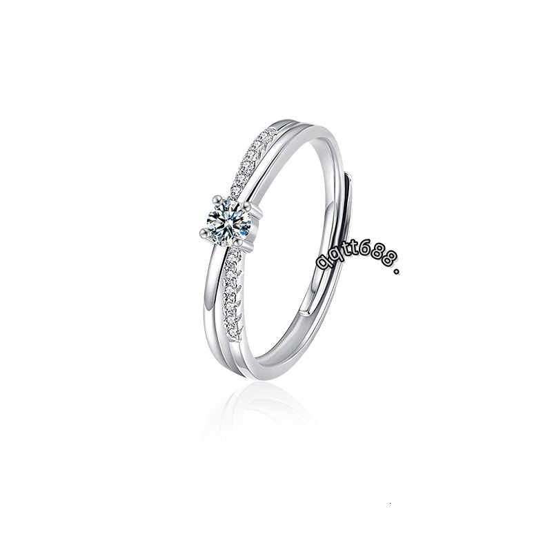 925 Silver Mobius Ring Classic Ins Popular Baguette Shape Moissanite Simple Elegant Mens Womens Fine Ring for Anniversaries