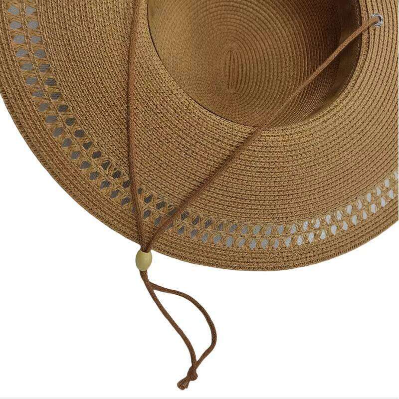 Fashion Dome Travel Sunshine Sun Men Woven Flat Top Women Beach Straw Hat