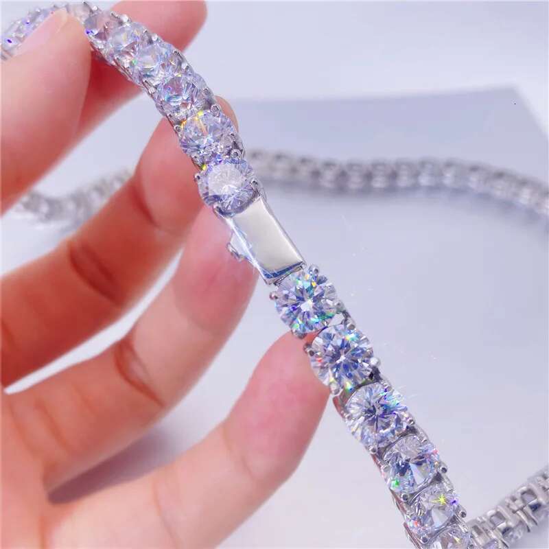 Hiphop Single Row 8mm Zircon Tennis Chain Necklace for Men 316L Stainless Steel Bling Iced Out Rock Chain Necklace Birthday Gift