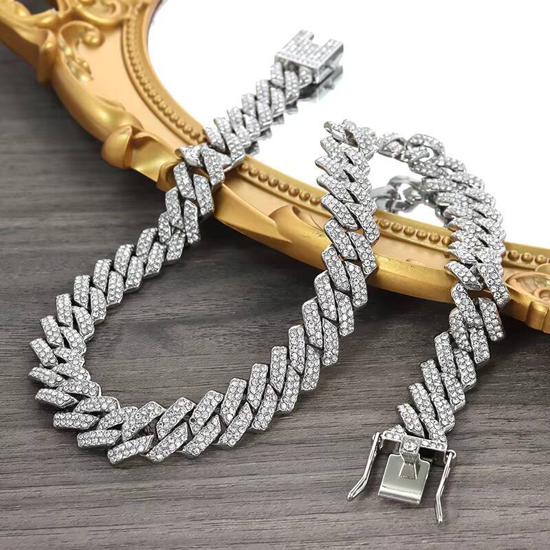 High quality Cuban chain jewelry 12mm stainless steel rap style necklace