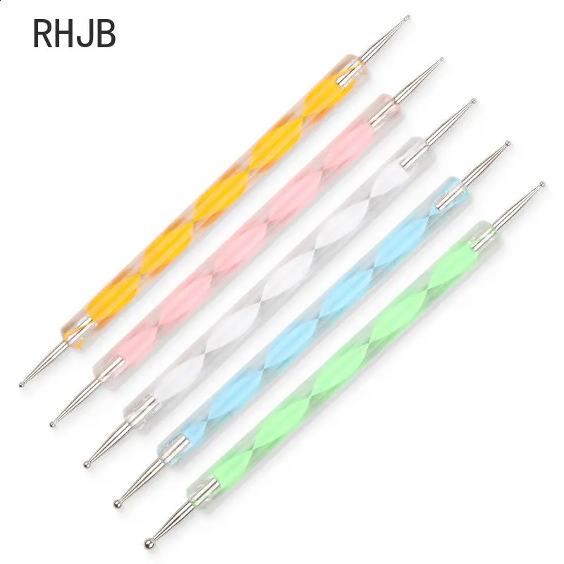 RHJB 5PCS 3D Uv Gel Art Nail Fingernails Drill Fingernail Punch Tool Nail Manicure Nail Brush Set 250528