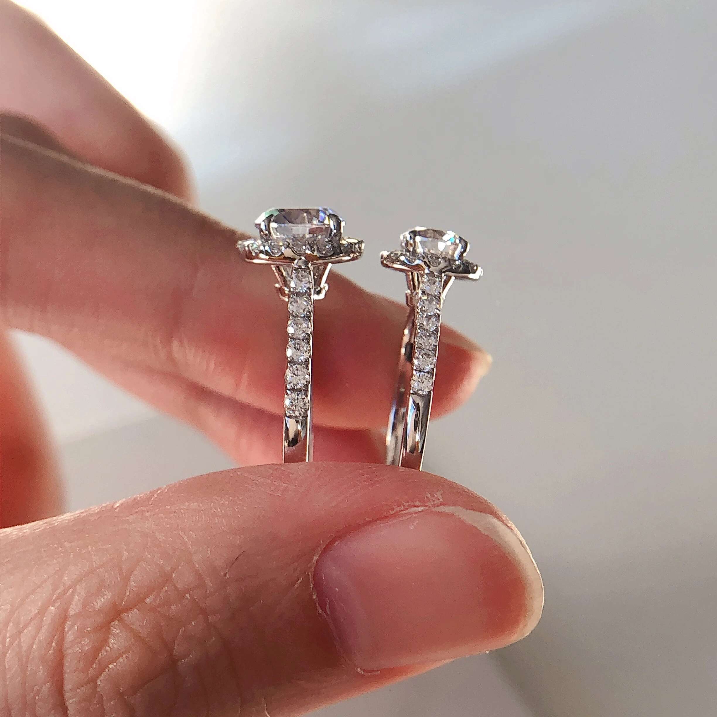 0.511.5Ctw Round Cut VVS1 D Color Moissanite Diamond Wedding Ring for Women Dossy Jewelry 14K AU585 Female Ring R192