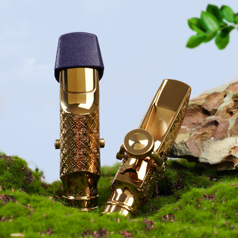 Vintage pure copper saxophone head alto head engraved with the beauty of the art of playing the melody chapter wholesale hot-sale