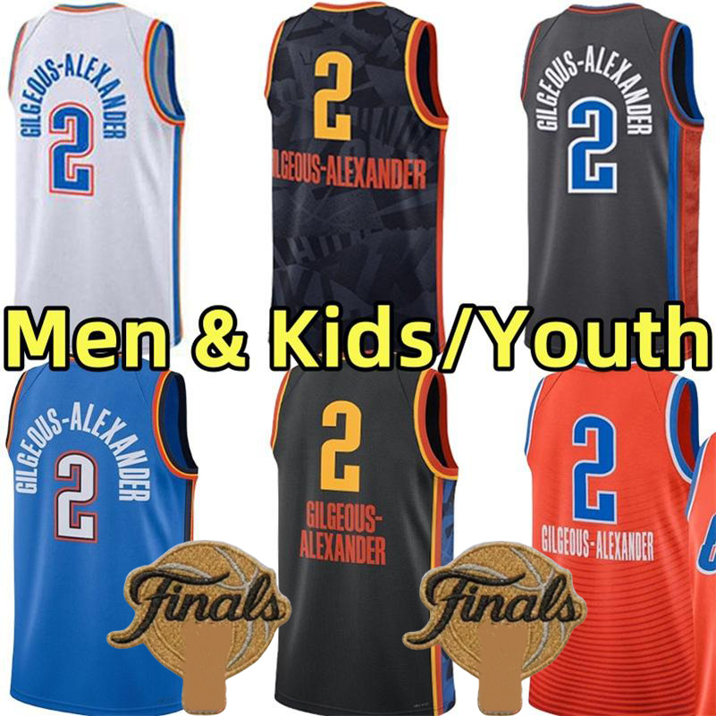 #2 SGA Shai Gilgeous Alexande Basketball Jerseys Chet Holmgren Jalen Williams Men Youth Kids City Jersey Blue white vest adult children Stitched