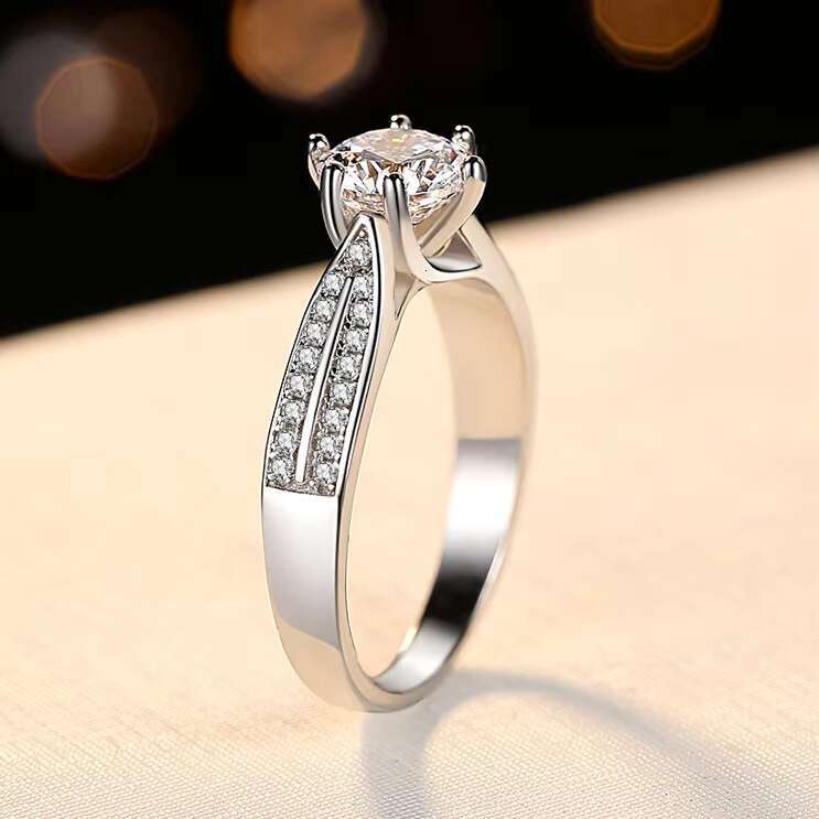 Luxury Crown Moissanite Rings Women Jewelry 1ct White Gold Plated Tarnish Free Women Wedding Rings 925 Silver