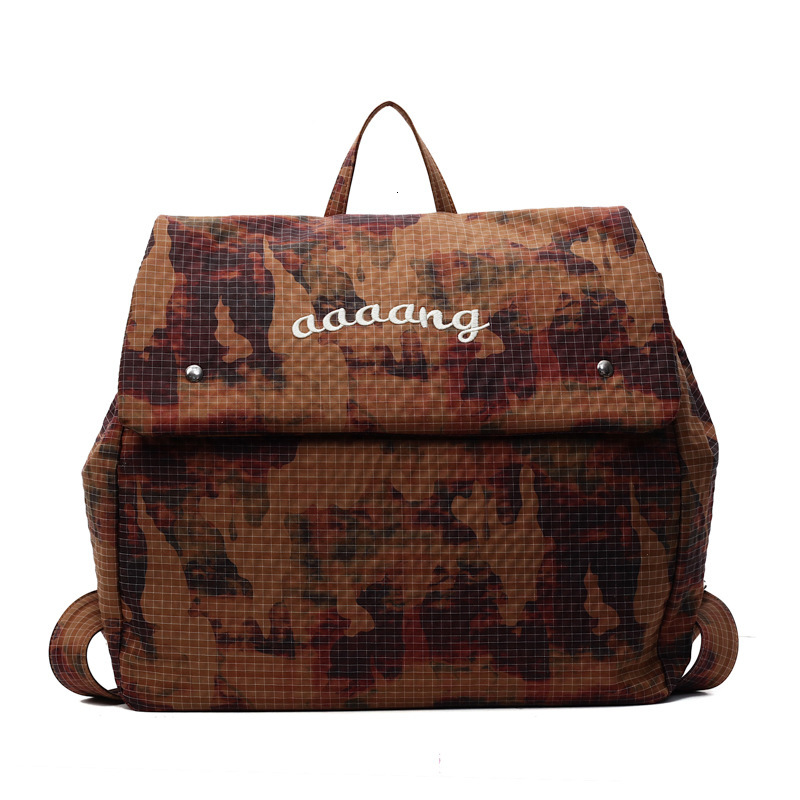 designer 2025 New Trendy Water-Dyed Fabric Camouflage Large Capacity Backpack for Women Lightweight Outdoor Letter Travel Backpack