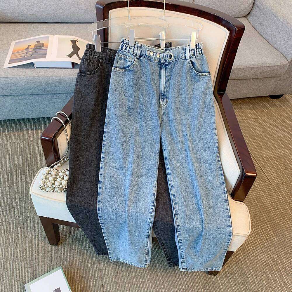 Coats Designer Women Plus Size Women's Spring Autumn Casual Jeans Black Blue Classic Trouser Washed Denim Fabric Loose And Comfortable Commute De