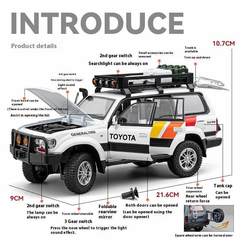 Free shipping 1 24 Scale LC80 Off-road Vehicle Alloy Car Model Diecast Toy Ornament Gift Souvenir Collectible