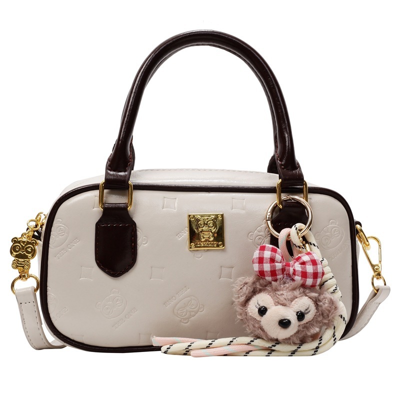 New color blocked women's handbag embossed bowling bag French multifunctional crossbody bag designer women's shoulder bag