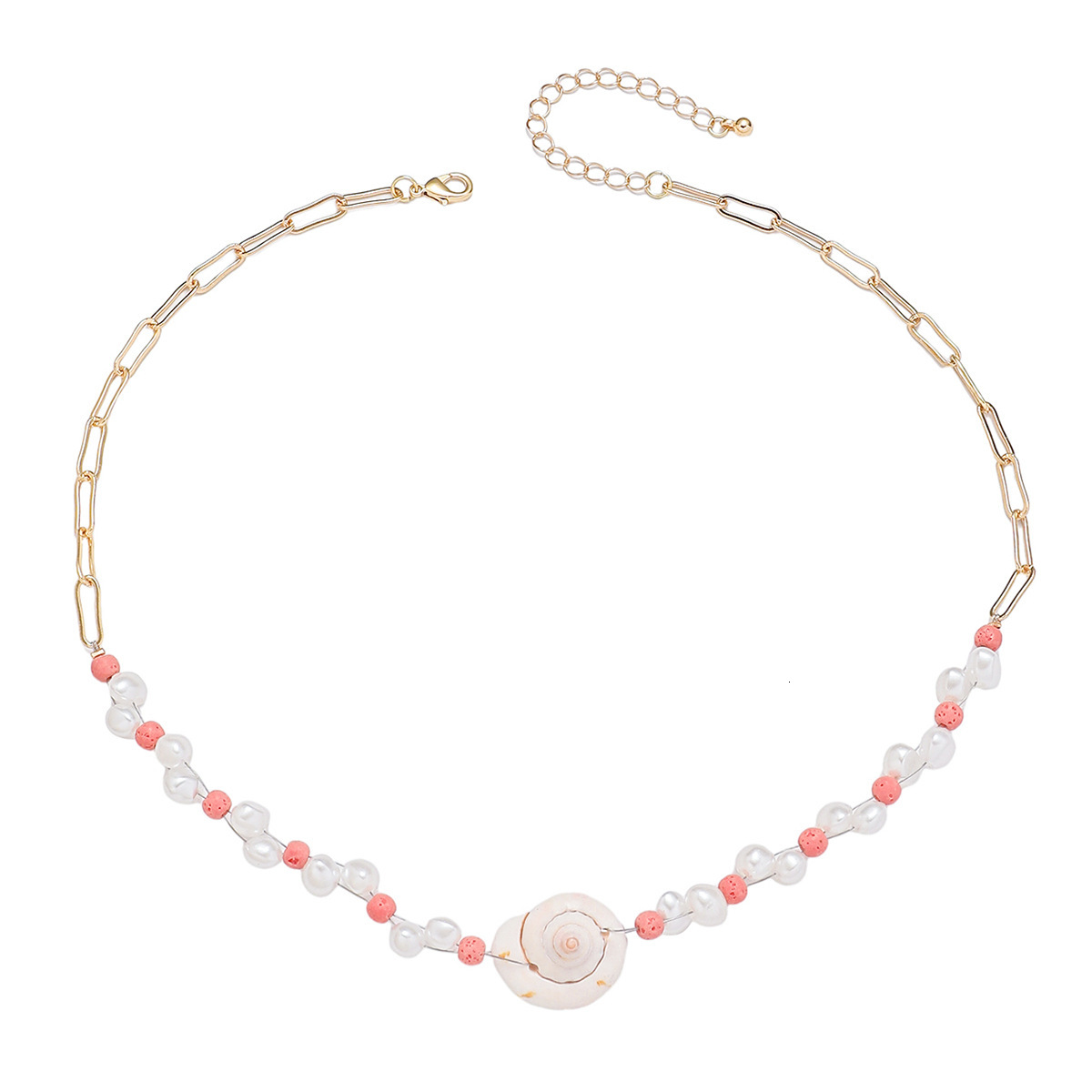 New Necklace for Women, Volcanic Stone Pearl Shell Clavicular Chain Design,