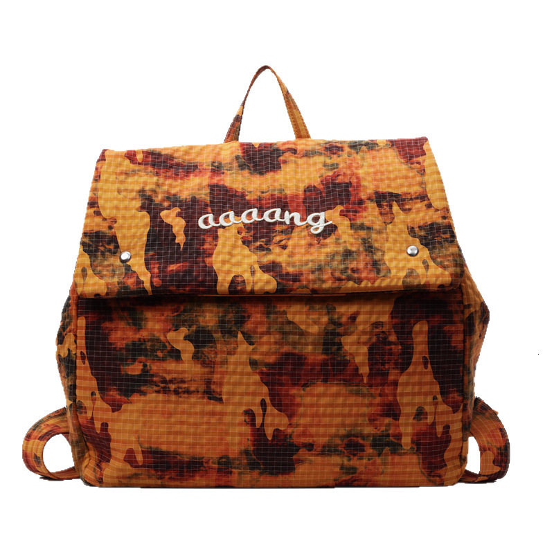 designer 2025 New Trendy Water-Dyed Fabric Camouflage Large Capacity Backpack for Women Lightweight Outdoor Letter Travel Backpack