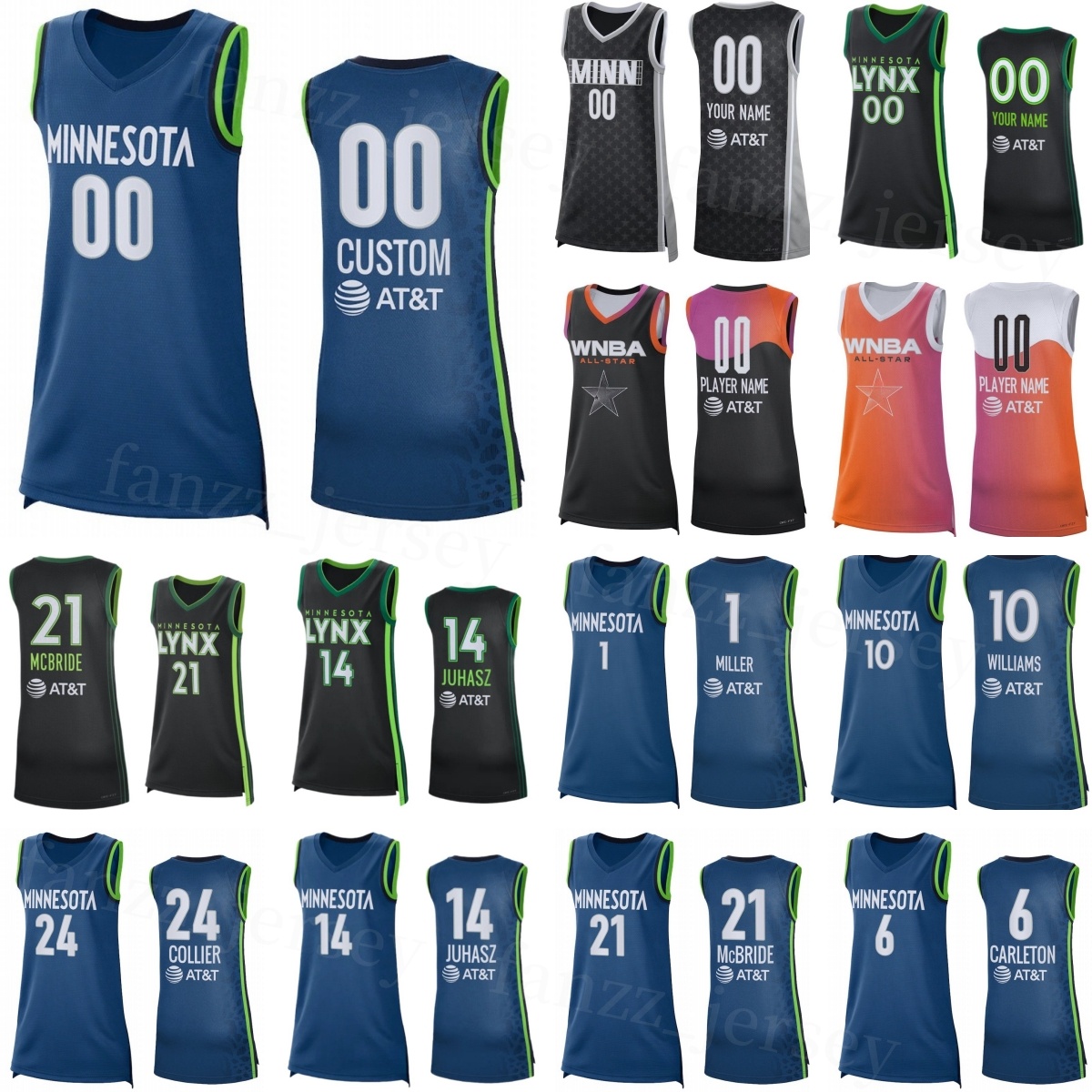 Printed WNBA Minnesota Lynx Woman Basketball 24 Napheesa Collier Jerseys Courtney Williams Jessica Shepard Diamond Miller Karlie Samuelson Hiedeman Man Youth