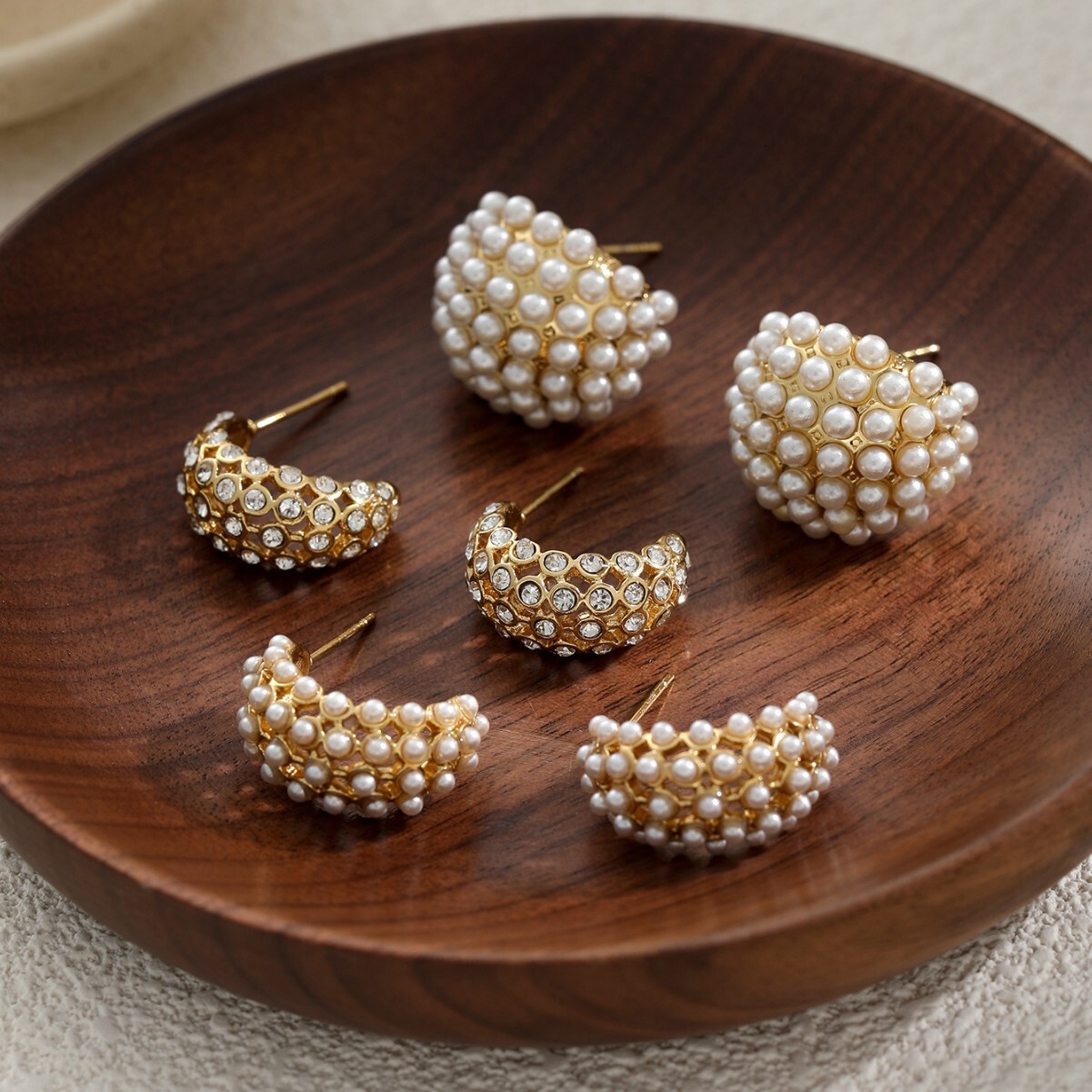 Heart Micro Inlaid Hoop Women Versatile Earrings