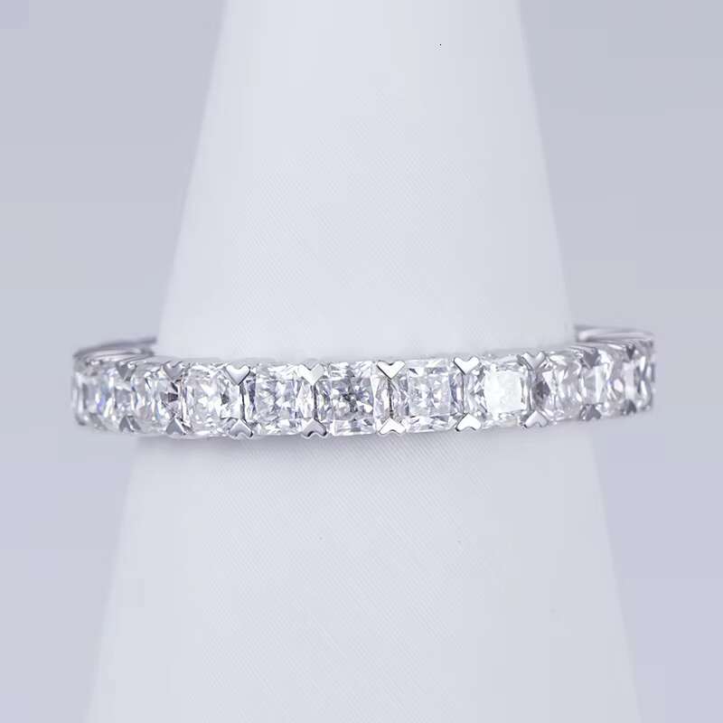 Luxury Fine Jewelry Eternity Band Ring Wholesale 10K 14K 18K Gold Moissanite Ring