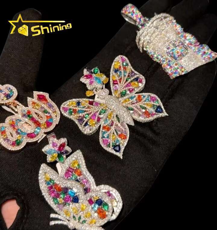 Pass Diamond Tester Hip Hop VVS Moissanite Colorful Fire Allah Pendant Iced Out 925 Silver Fashion Jewelry Pendants Charms