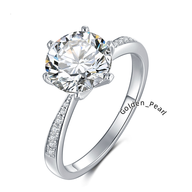 New Product Women Gift 925 Silver 3ct DEF Moissanite Diamond Rings