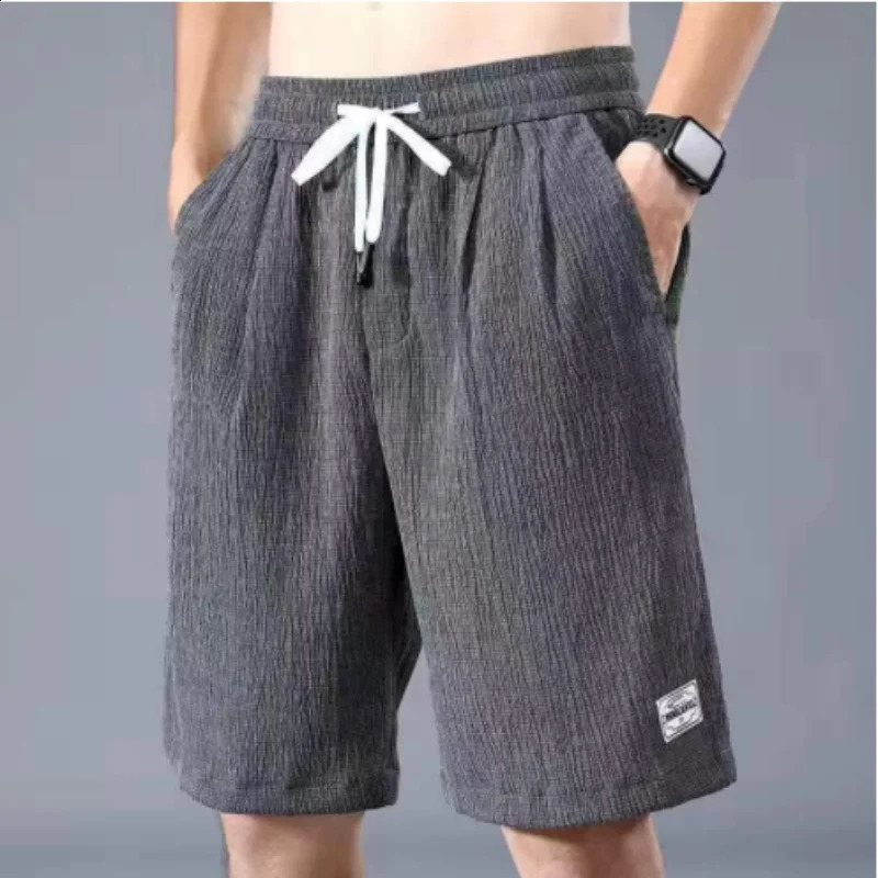 Summer Ice Silk Shorts Mens Thin Sports Casual Loose Fashion Trend Cool Breathable Straight Leg Pants 250530