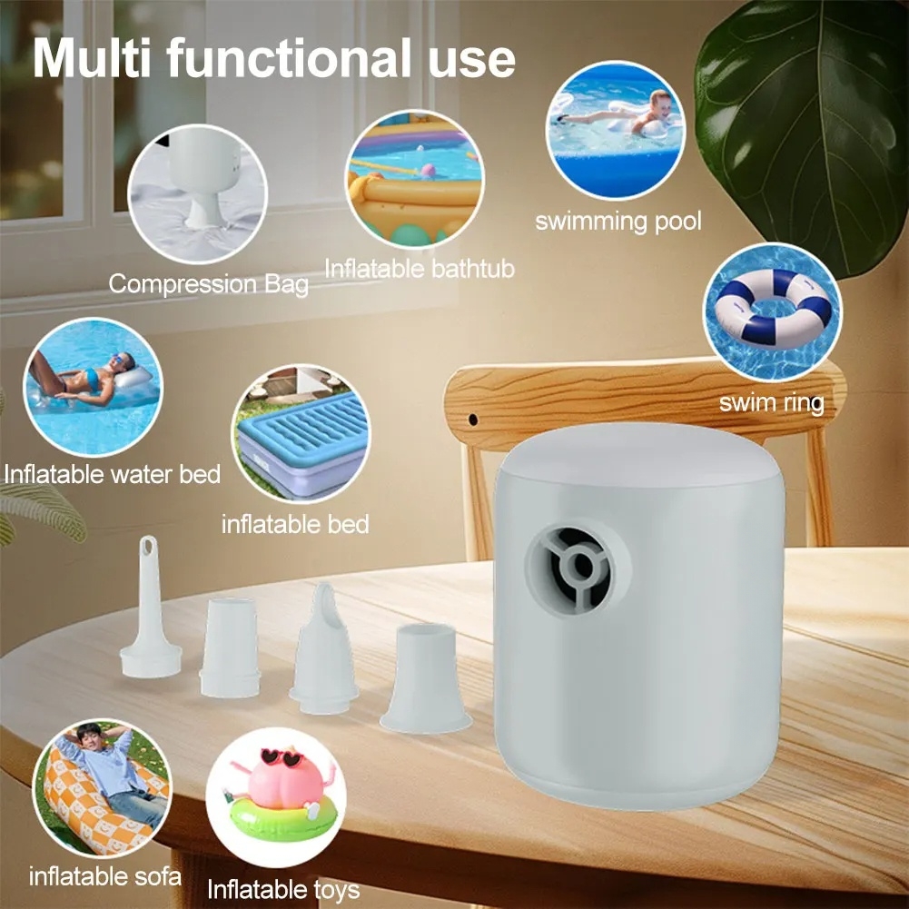 Camping Light Mini Air Inflator Pump 4000Pa Electric Air Pump USB Rechargeable Mini Inflate Deflate Pump for Air Mattresses Beds USB Battery Air Pumps