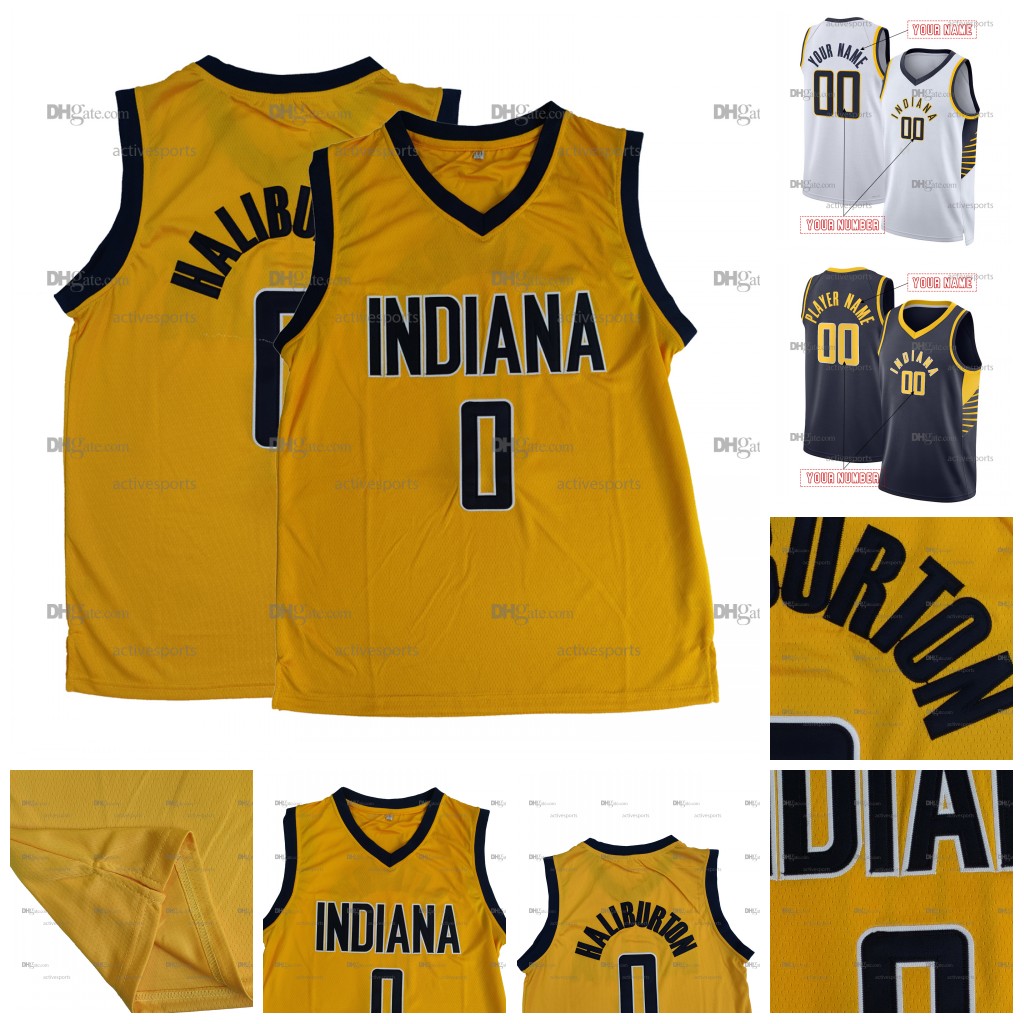 Custom 0 Haliburton Basketball Jersey 43 Siakam Turner Toppin Nesmith McConnell Stitched Mens Womens Youth