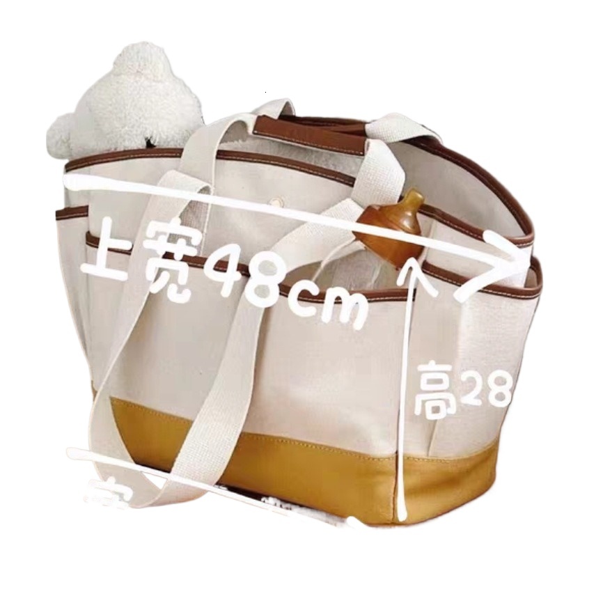 designer 2025 New Korean Style Fashion Color-Block Canvas Tote Bag Travel Business Trip Large Capacity Mommy Bag for Women