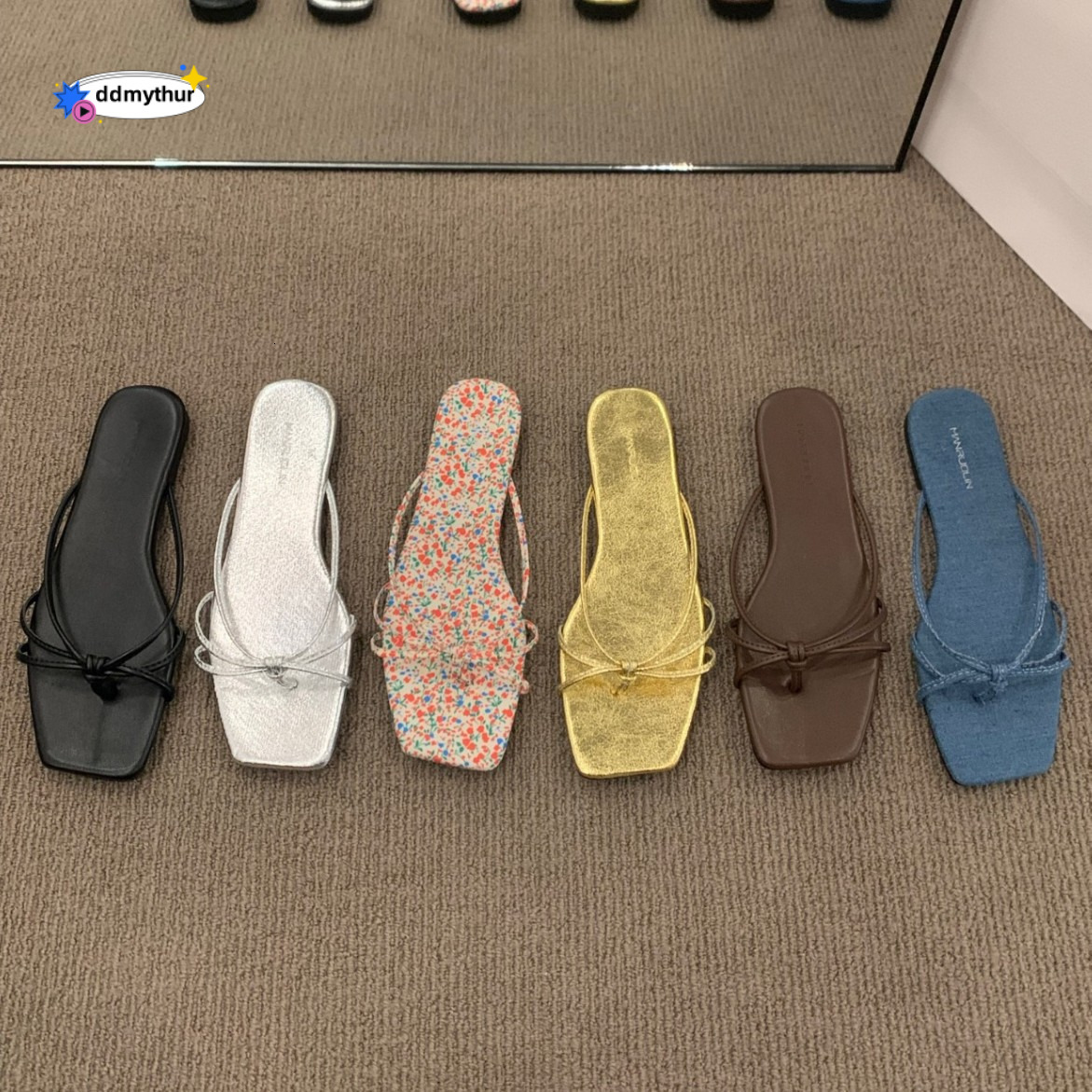 Plus Size Flat Toe Clip-On for Women, Outdoor Wear, 2025 New Summer Style, Silver Sandals ddmythur