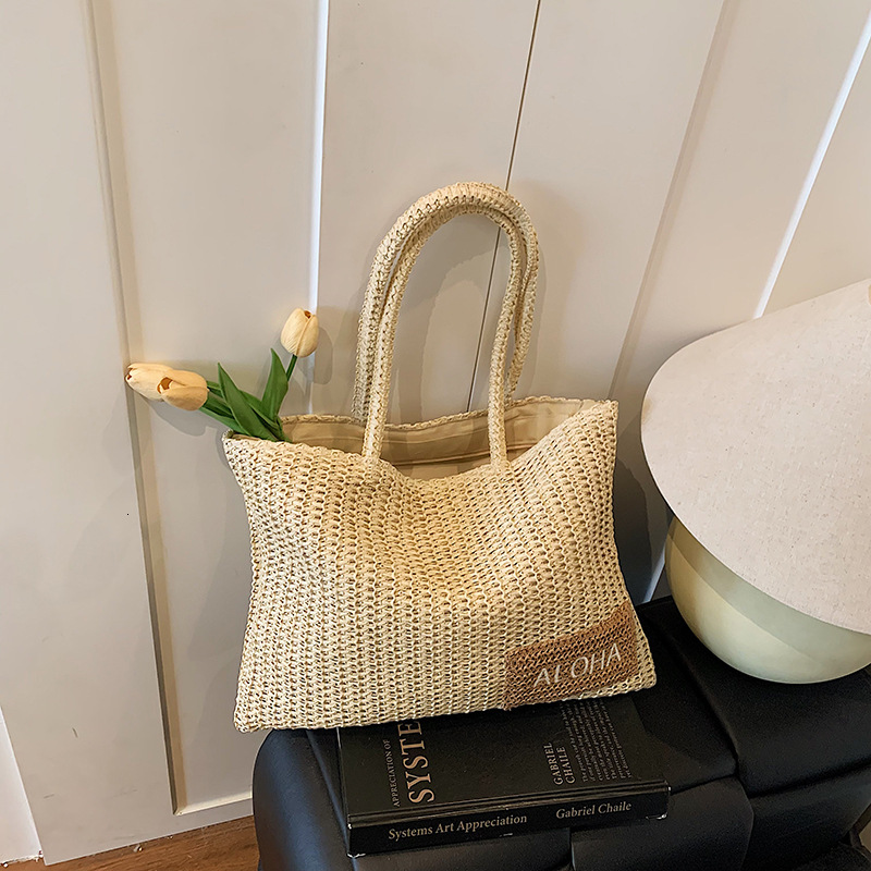 Free Shipping Designer Bag Small Fresh Weaving Seaside 2025 New Vacation Shoulder Literary Style Commuter Tote Women's Bag