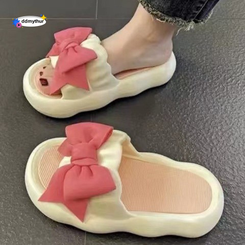 Butterfly Knot Princess Sandals for Women Summer Outdoor Thick Slippers Indoor Home Non-Slip Soft Sole 2023 New Model ddmythur
