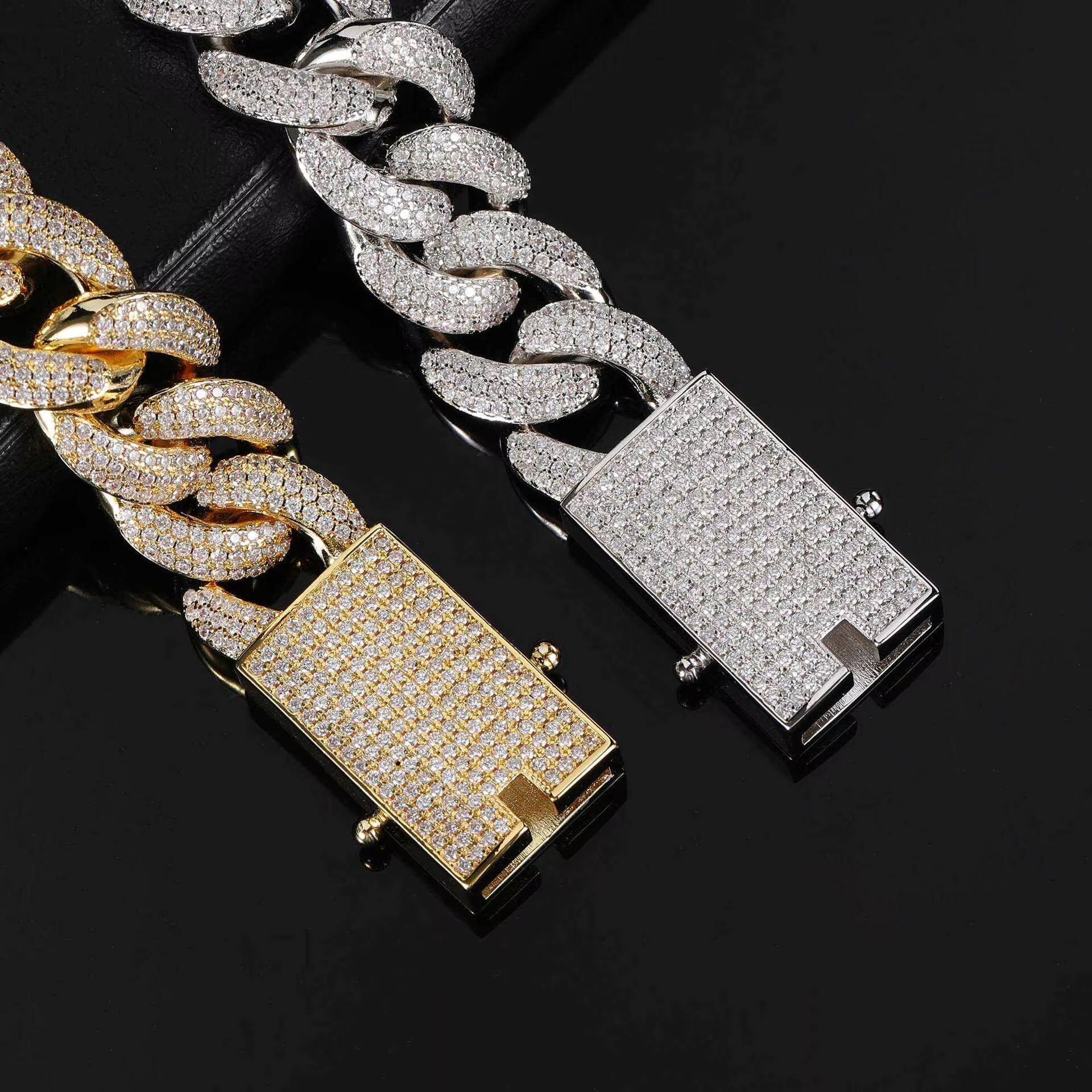 High quality hip-hop accessories, ordinary Miami Cuban chain necklace, ice out zircon men's and women's necklace