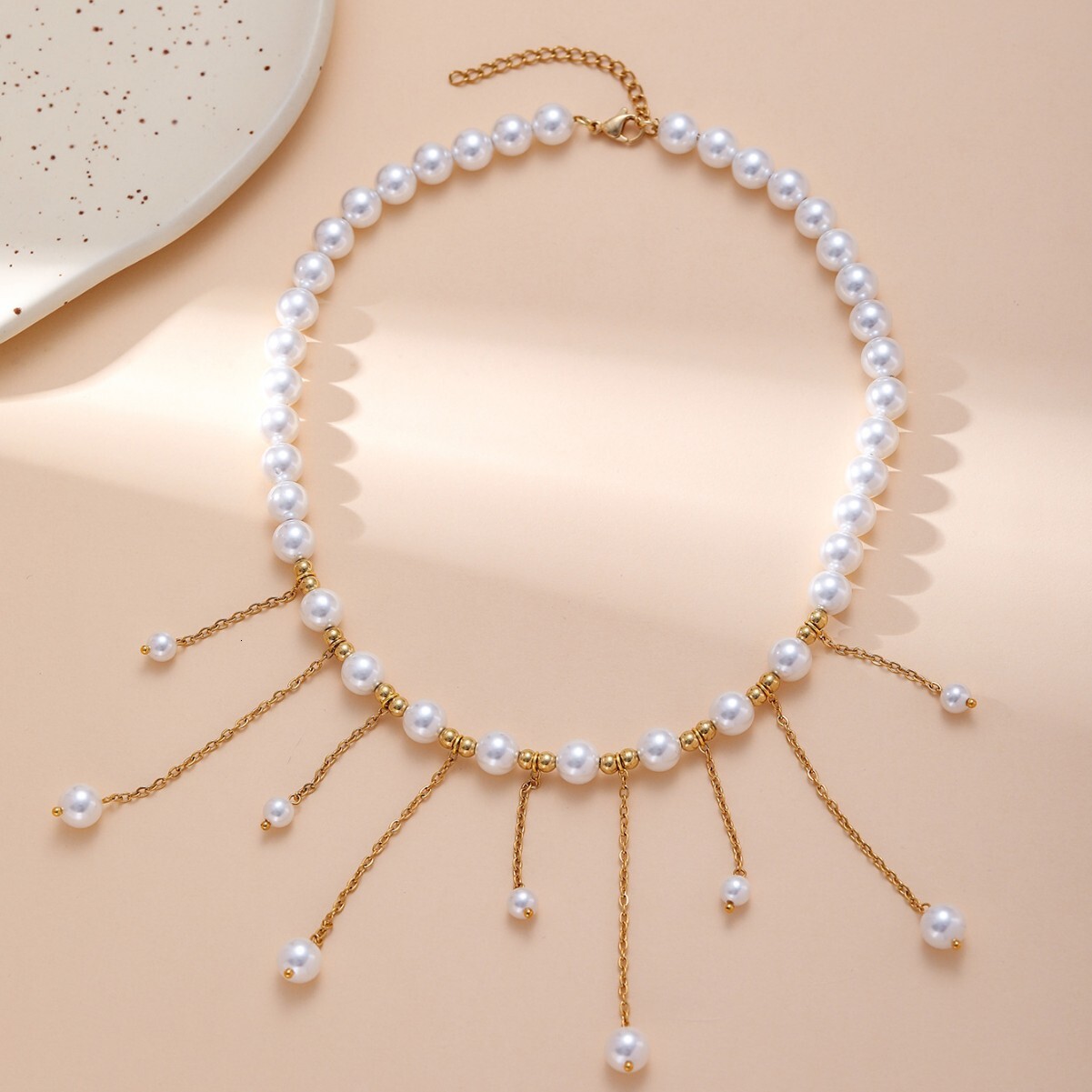 Pearl Necklace for Women Long Chain Tassel Fashion New Design Women's Jewelry