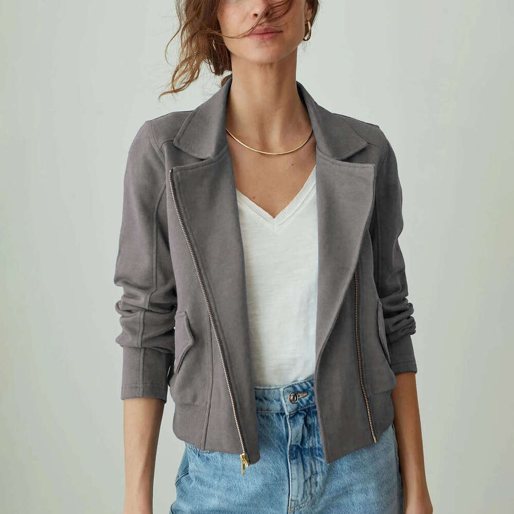 Trendy Street Style Fashion Design Pocket Zipper Hoodie Short Long Sleeve Jacket Top