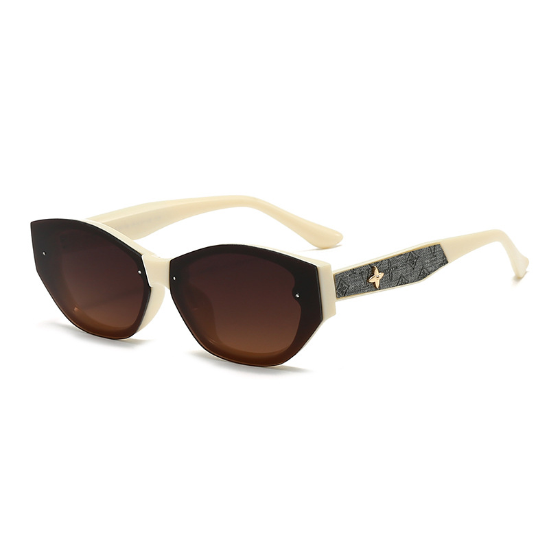 2025 hot free shipping Fashionable frameless sunglasses for women light luxury sunglasses UV resistant large frame versatile glasses for women men