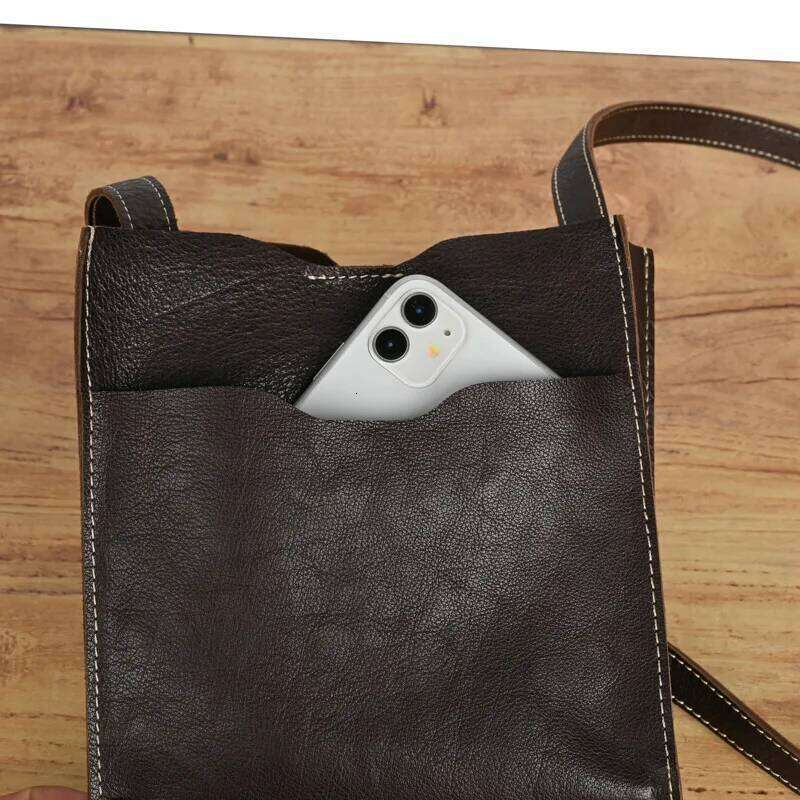 Johnature Simple Solid Color Genuine Leather Women Bag New Natural Soft Cowhide Vintage Versatile Shoulder & Crossbody Bags