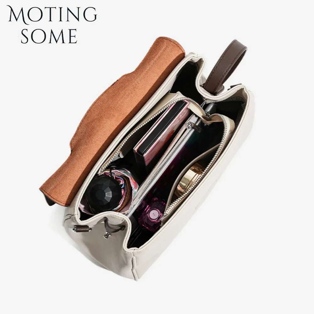 Leather Bag Women's 2024 New Commuter Tote Bag, Versatile Niche High-End Large-Capacity Shoulder Handbag 250514