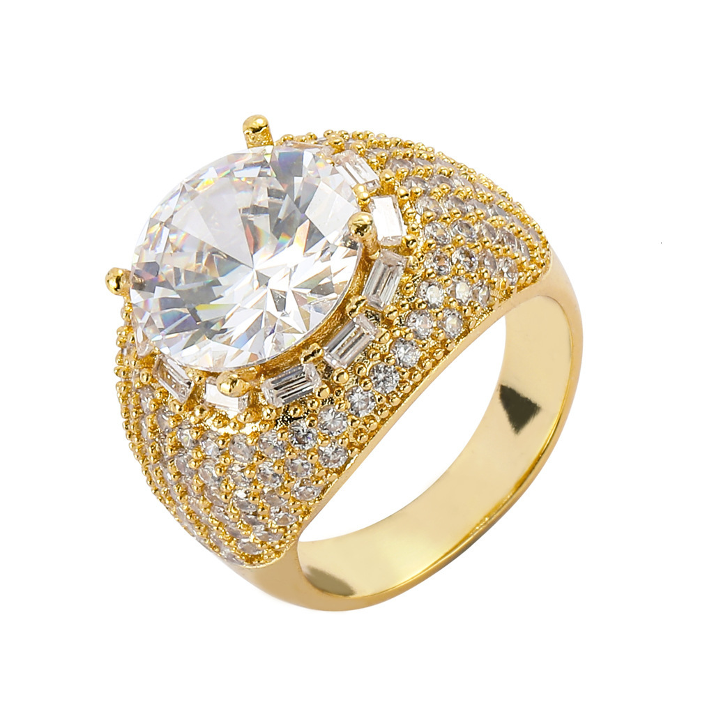 Hip hop ring pigeon egg copper set large Moissanite ring mens fashion hip hop jewelry hip ring moissanite