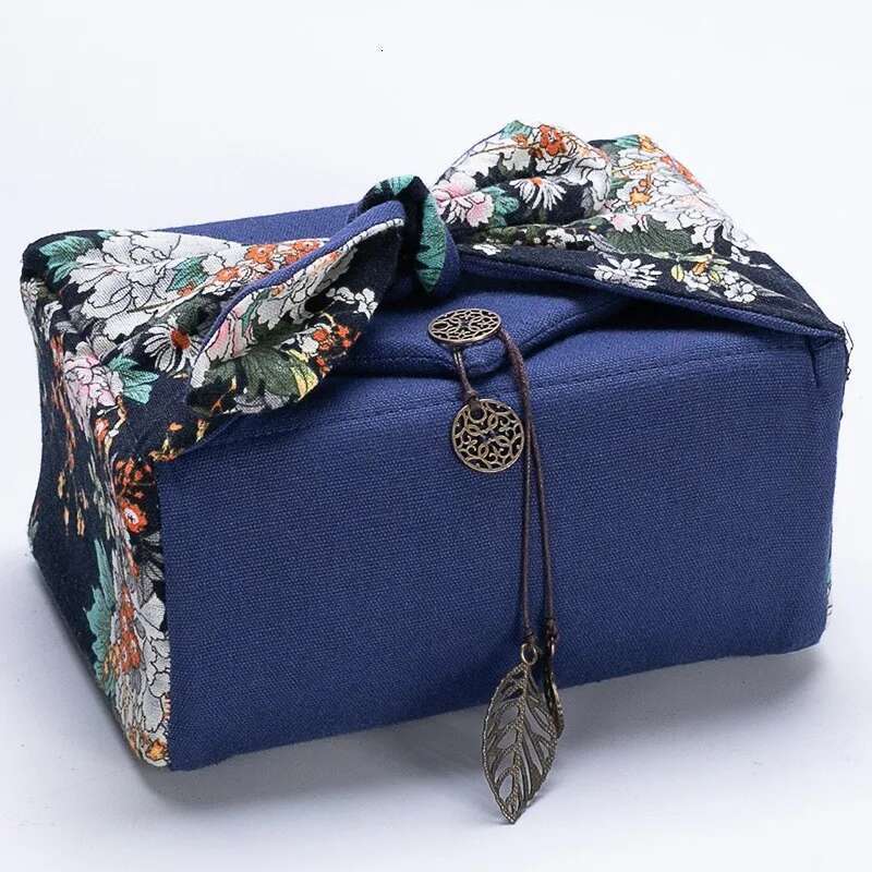 Cotton and Linen Tea Set Cloth Teapot Teacup Folding Storage Bag Portable Travel Outdoor Tote Organizer