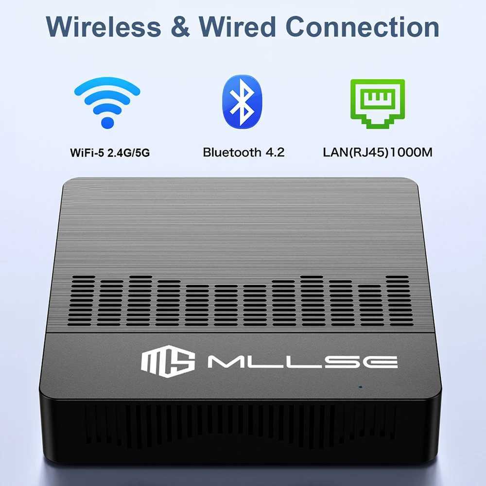 2025 MLLSE Mini PC M2 Air Intel Gemini Lake N4000 Windows 11 6GB RAM 128GB ROM Dual-Band WiFi Bluetooth USB Mini Computer X2506021