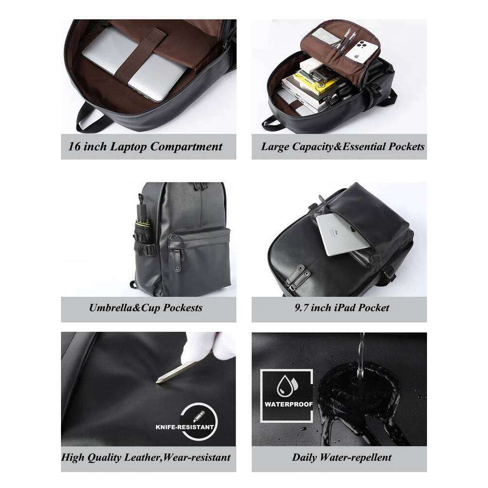 Men Leather Laptop Large Antitheft Travel Backpack High Quality Fashion Knapsack Bags for Male