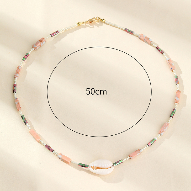 Shell explosive rice stone, shell bead necklace, versatile necklaces, accessories for women