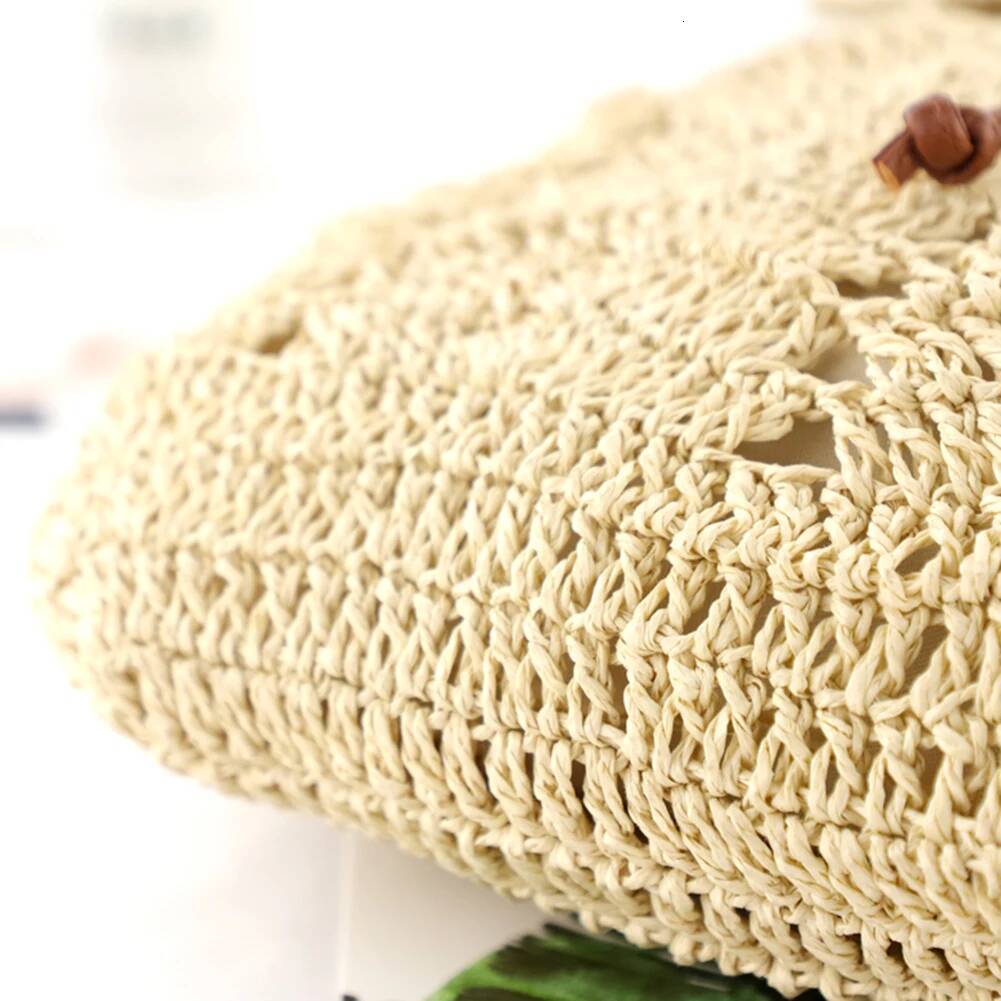 2025 new women's straw backpack shoulder bag hand woven casual beach handbag designer suitable for women's travel shopping 4