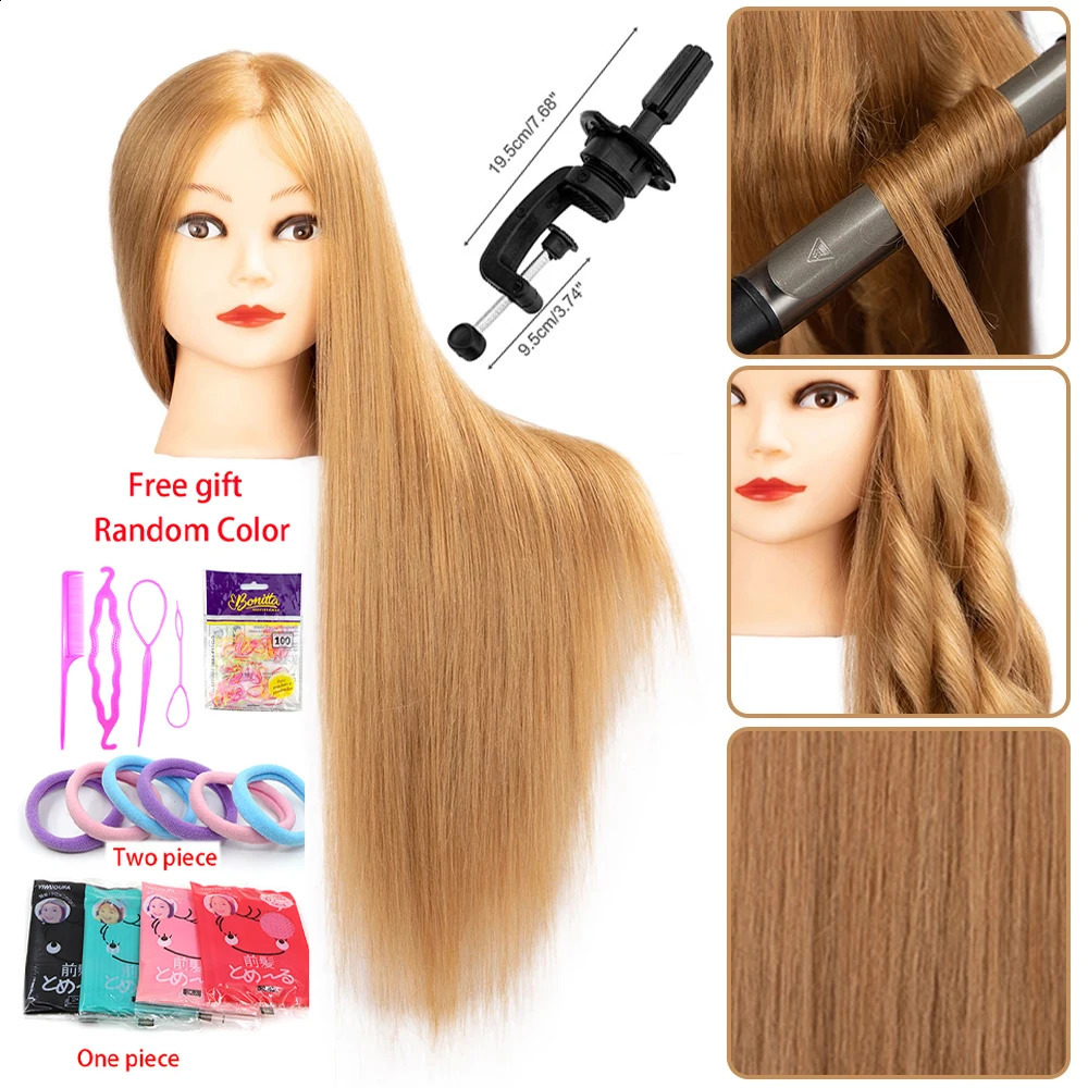 60 cm With Long 85% Real Hair Female Mannequin Training Head Styling Head Dummy Dolls Manikin Head For Hairdressers Hairstyles 250529