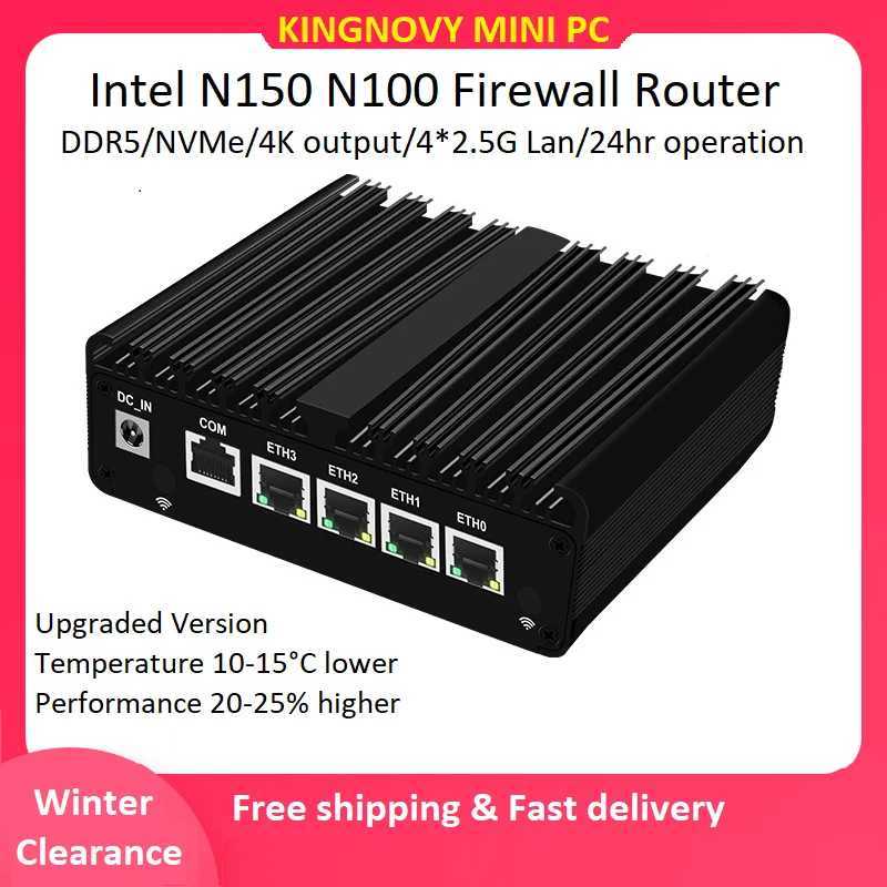 Totpon Mini PC Fanless Intel N150 N100 J6412 N6210 NVMe 4xi226 LAN 2.5G Firewall Micro computer OPNsense PVE ESXi host PC X2506021