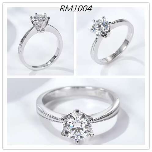 Moissanite Engagement Women Ring 925 Sterling Silver Plated White Gold 1CT DEF VVS Moissanite Rings